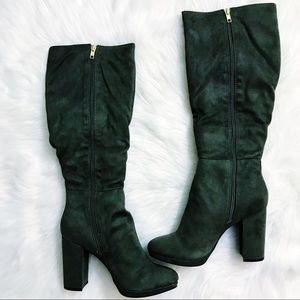 ZIGI SOHO | army green platform knee high boots